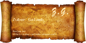 Zuber Galamb névjegykártya